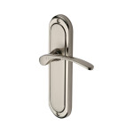 M Marcus Heritage Brass Ambassador Design Door Handle on Plate Mercury Split Finish