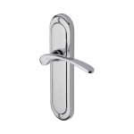 M Marcus Heritage Brass Ambassador Design Door Handle on Plate Polished Chrome Plate