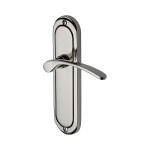 M Marcus Heritage Brass Ambassador Design Door Handle on Plate Bright Nickel Plate