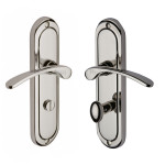 M Marcus Heritage Brass Ambassador Design Door Handle on Plate Bright Nickel Plate