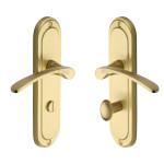 M Marcus Heritage Brass Ambassador Design Door Handle on Plate Satin Brass