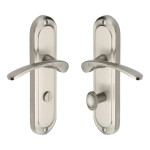 M Marcus Heritage Brass Ambassador Design Door Handle on Plate Satin Nickel Plate