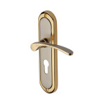 M Marcus Heritage Brass Ambassador Design Door Handle on Plate Jupiter Split Finish