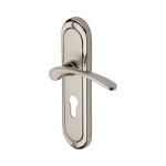 M Marcus Heritage Brass Ambassador Design Door Handle on Plate Mercury Split Finish