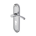 M Marcus Heritage Brass Ambassador Design Door Handle on Plate Polished Chrome Plate