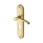 M Marcus Heritage Brass Ambassador Design Door Handle on Plate Satin Brass