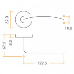 Antimicrobial Eco-Friendly Round Rose Arched Lever Handles – Push on Rose (Sprung)