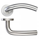Antimicrobial Round Rose Arched Lever Handles – Push on Rose (Sprung)