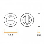 Standard Bathroom Turn & Release – Push on Rose – Antimicrobial Satin Stainless Steel