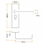 Antimicrobial Eco-Friendly Euro Profile Lever Lock Furniture