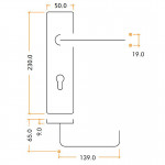 Euro Profile Lever Lock Furniture for DIN Lock Cases – Antimicrobial Satin Stainless Steel
