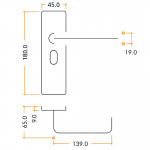 Antimicrobial Eco-Friendly Oval Profile Lever Lock Furniture