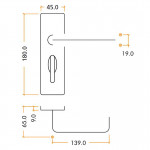 Bathroom Lever Furniture with Emergency External Release – Antimicrobial Satin Stainless Steel