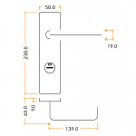 Bathroom Lever Furniture with Emergency External Release for DIN Lock Cases – Antimicrobial Satin Stainless Steel