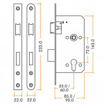 Heavy Duty Architectural DIN Euro Sash Lock Case (DDA) – Antimicrobial Satin Stainless Steel