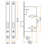 Heavy Duty Architectural DIN Euro Deadlock Case (DDA) – Antimicrobial Satin Stainless Steel