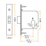 Heavy Duty Euro Deadlock Case – Antimicrobial Satin Stainless Steel