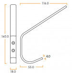 Heavy Duty Strip Pattern Hat & Coat Hook – Antimicrobial Satin Stainless Steel