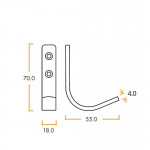 Heavy Duty Strip Pattern Single Coat Hook – Antimicrobial Satin Stainless Steel