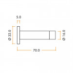 70mm Projection Wall or Skirting Mounted Door Stop on Rose – Antimicrobial Satin Stainless Steel
