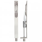 Lever Action Flush Bolts Complete With Flat Keep Plate – Square End – Antimicrobial Satin Stainless Steel