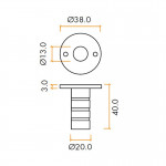 Dust Excluding Socket for Flush Bolts – Timber – Antimicrobial Satin Stainless Steel