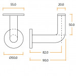 Concealed Face Fixing Handrail Brackets – Antimicrobial Satin Stainless Steel