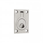 Rectangular Flush Ring Pull Handles for Cupboard and Wardrobe Doors – Antimicrobial Satin Stainless Steel