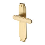 M Marcus Heritage Brass Astoria Design Door Handle on Plate Satin Brass