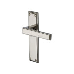 M Marcus Heritage Brass Atlantis Design Door Handle on Plate Bright Nickel Plate