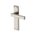 M Marcus Heritage Brass Atlantis Design Door Handle on Plate Satin Nickel Plate