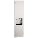 Bobrick B-38030 TrimLineSeries™ Recessed Paper Towel Dispenser/Automatic Hand Dryer/Waste Bin (3-in-1 Unit)