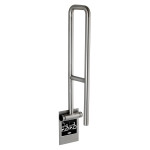 Wall-Mounted Swing Up Grab Bar with peened non-slip grip surface