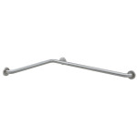Two-Wall Horizontal Grab Bar with peened non-slip grip surface