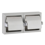 Surface-Mounted Double Toilet Roll Holder with Hood 