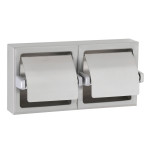 Bobrick B-6999 Surface-Mounted Double Toilet Roll Holder with Hood 