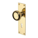 M Marcus Heritage Brass Balmoral Design Mortice Knob on Plate Polished Brass