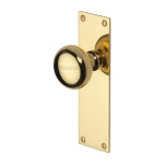 M Marcus Heritage Brass Balmoral Design Mortice Knob on Plate Polished Brass