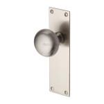 M Marcus Heritage Brass Balmoral Design Mortice Knob on Plate Satin Nickel Plate