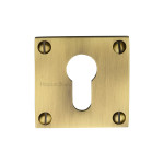 M Marcus Heritage Brass Square Euro Profile Cylinder Escutcheon 54 x 54mm