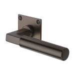 M Marcus Heritage Brass Bauhaus Design Door Handle Lever Latch on Square Rose