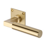 M Marcus Heritage Brass Bauhaus Design Door Handle Lever Latch on Square Rose