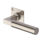 M Marcus Heritage Brass Bauhaus Design Door Handle Lever Latch on Square Rose