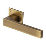 M Marcus Heritage Brass Delta BH Design Door Handle Lever Latch on Square Rose