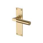 M Marcus Heritage Brass Bauhaus Design Door Handle on Plate Satin Brass