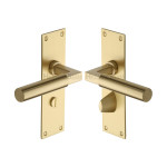 Heritage Brass Bauhaus Design Door Handle on Plate – Satin Brass