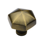 M Marcus Heritage Brass Hexagon Design Cupboard Knob 32mm 