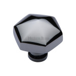 M Marcus Heritage Brass Hexagon Design Cupboard Knob 32mm 