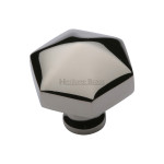 Heritage Brass Hexagon Design Cupboard Knob – 32mm Ø