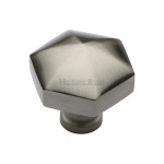 M Marcus Heritage Brass Hexagon Design Cupboard Knob 32mm 